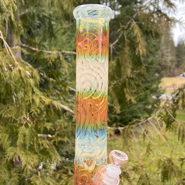 16" Fumed Swirling Straight Bong Glass Pipe Mary Jane's Glass