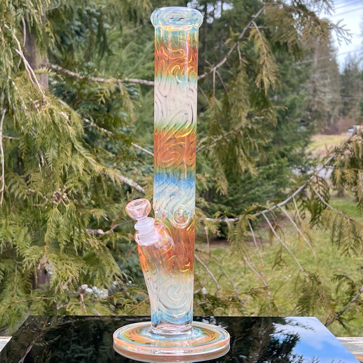 16" Fumed Swirling Straight Bong Glass Pipe Mary Jane's Glass