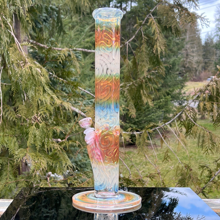 16" Fumed Swirling Straight Bong Glass Pipe Mary Jane's Glass