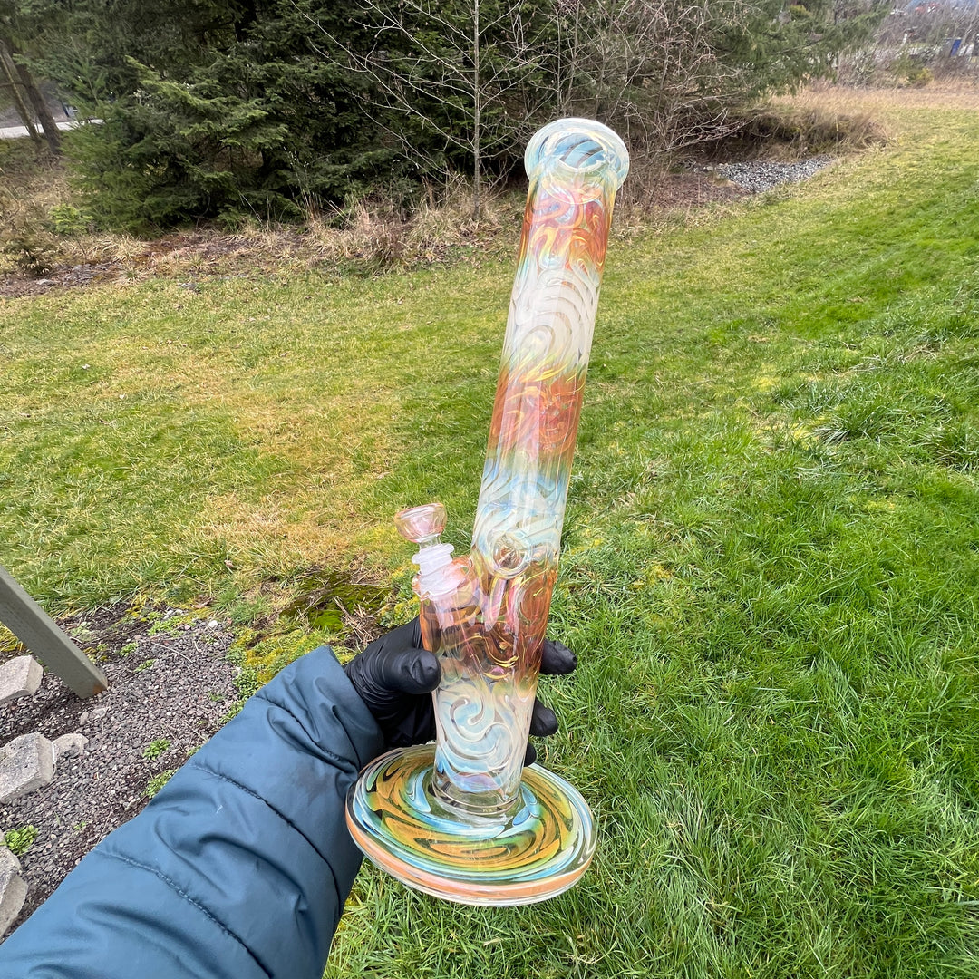 16" Fumed Swirling Straight Bong Glass Pipe Mary Jane's Glass