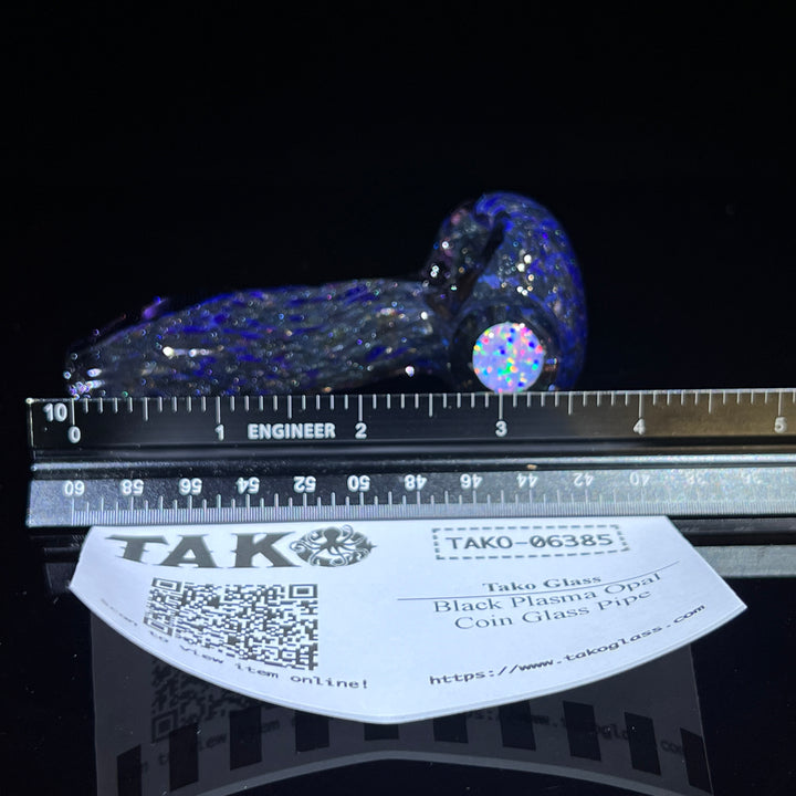 Black Plasma Opal Coin Glass Pipe Glass Pipe Tako Glass   