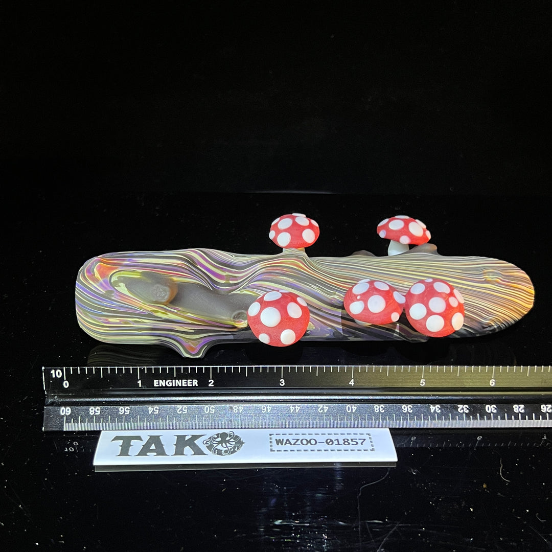 Wood Grain Mushroom Steam Roller Glass Pipe Wazoo Glass   