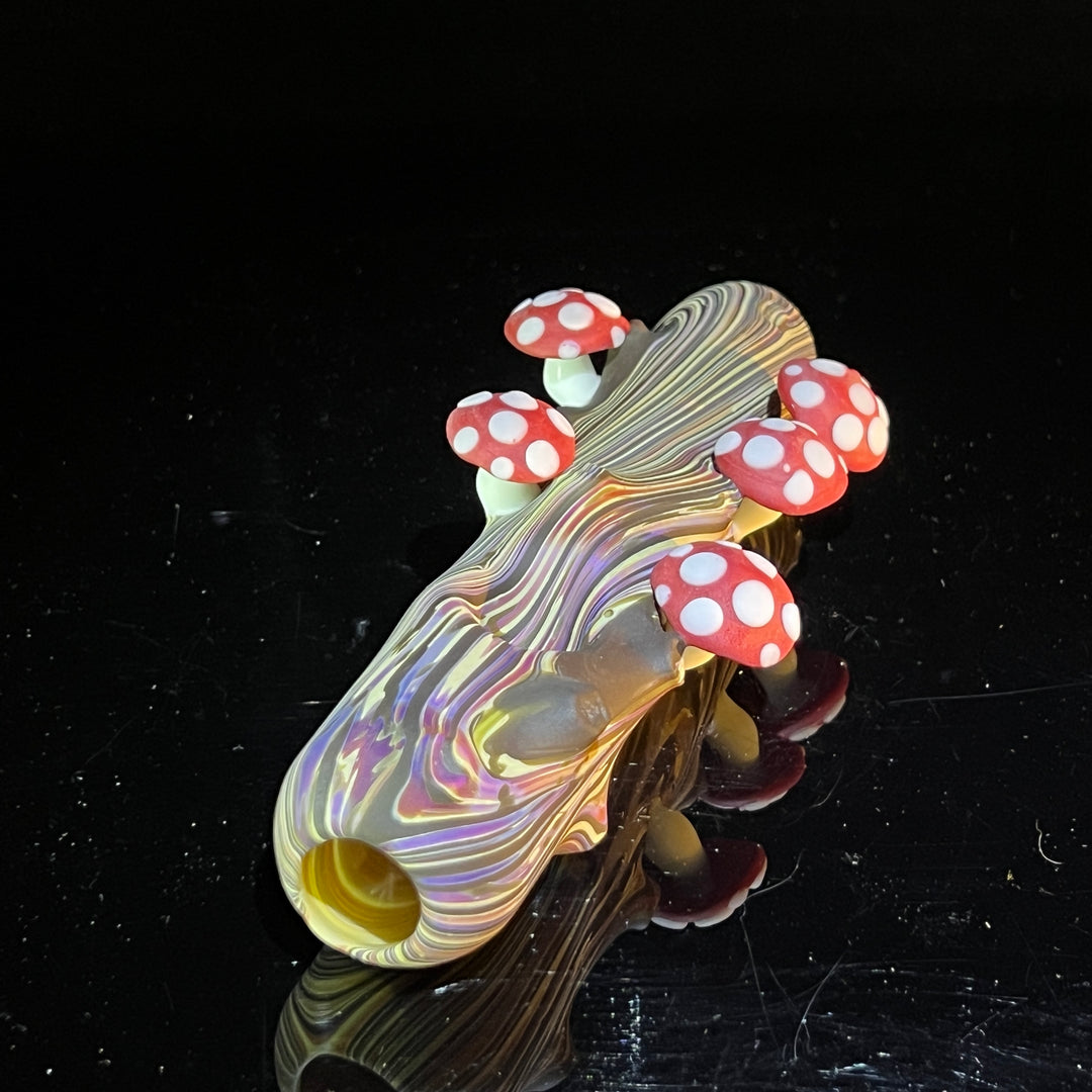 Wood Grain Mushroom Steam Roller Glass Pipe Wazoo Glass   