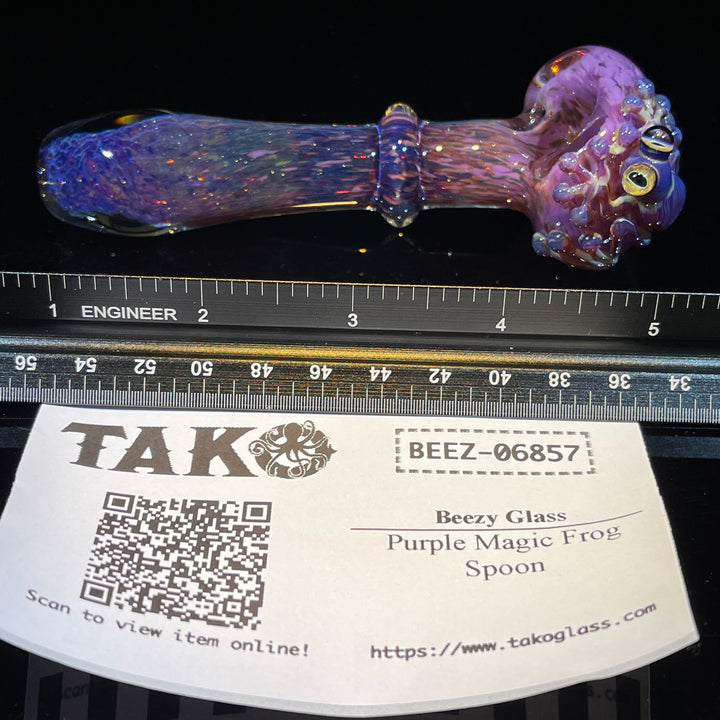 Purple Magic Frog Spoon Glass Pipe Beezy Glass   