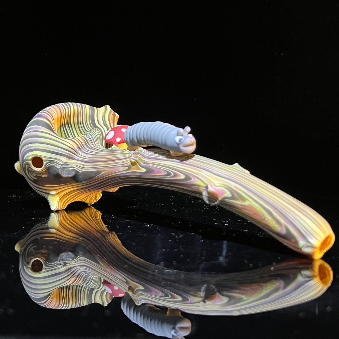 Wood Grain Caterpillar Gandalf Pipe Glass Pipe Wazoo Glass   