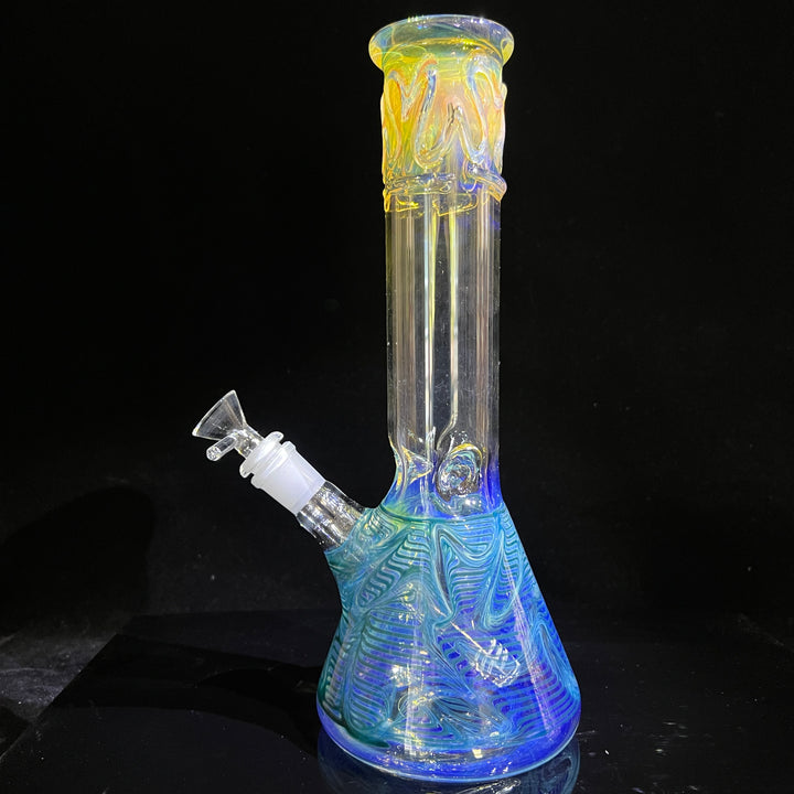 12" Ripple Fume Beaker Bong Glass Pipe TG   