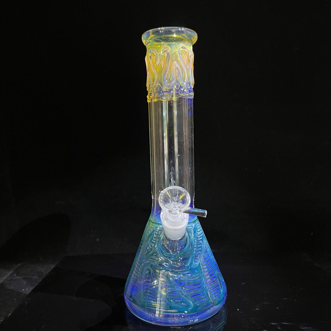 12" Ripple Fume Beaker Bong Glass Pipe TG   