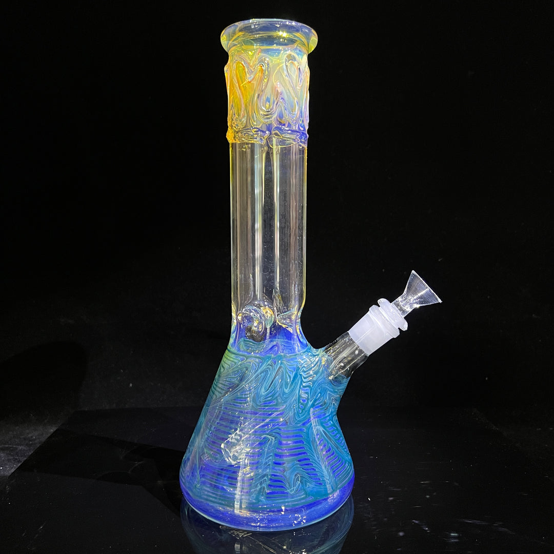 12" Ripple Fume Beaker Bong Glass Pipe TG   