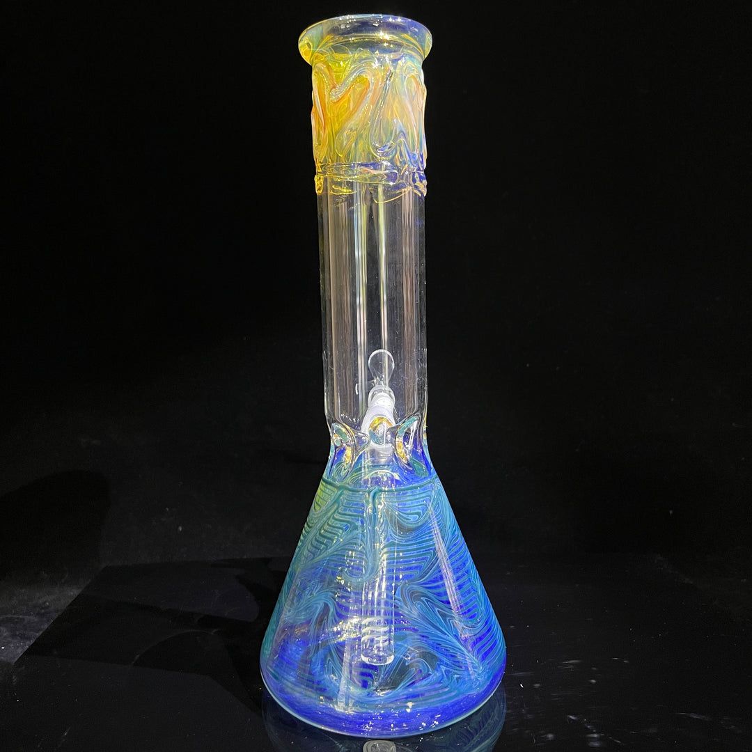 12" Ripple Fume Beaker Bong Glass Pipe TG   