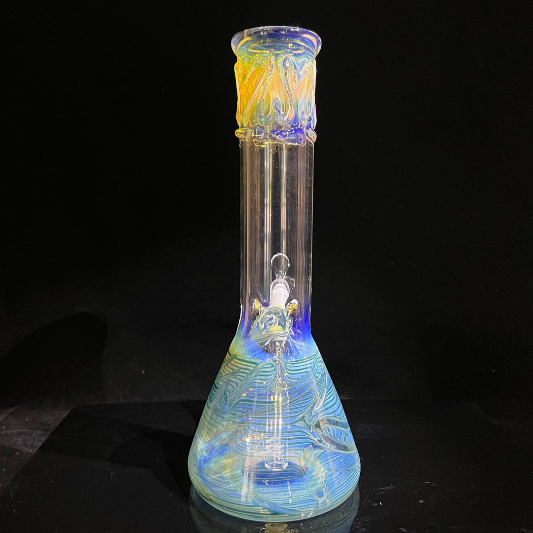 12" Ripple Fume Beaker Bong Glass Pipe TG   