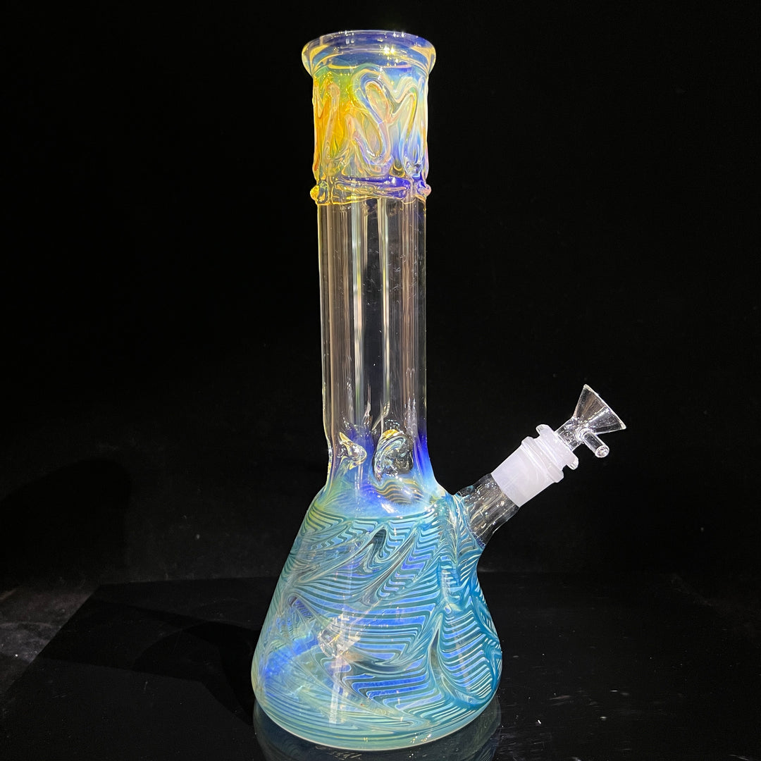 12" Ripple Fume Beaker Bong Glass Pipe TG   