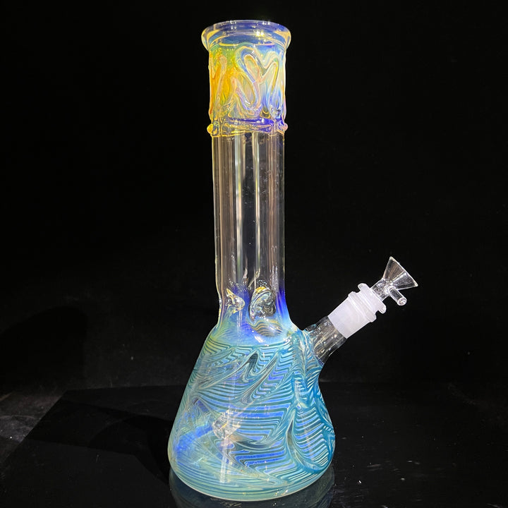 12" Ripple Fume Beaker Bong Glass Pipe TG   