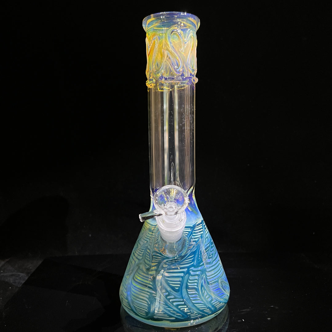 12" Ripple Fume Beaker Bong Glass Pipe TG   