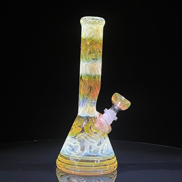 9" Fumed Squiggle Beaker Bong Glass Pipe Mary Jane's Glass