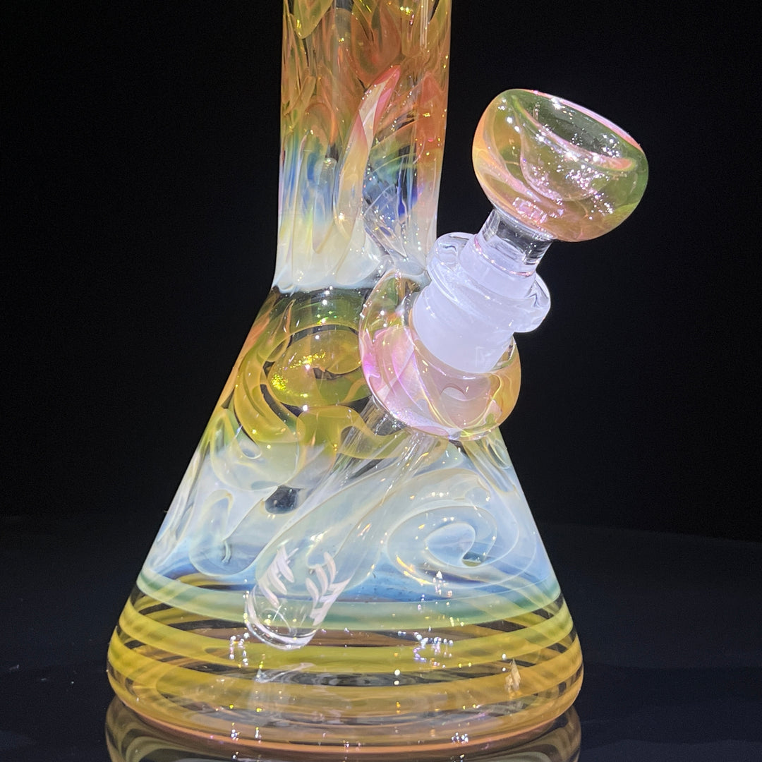 9" Fumed Squiggle Beaker Bong Glass Pipe Mary Jane's Glass