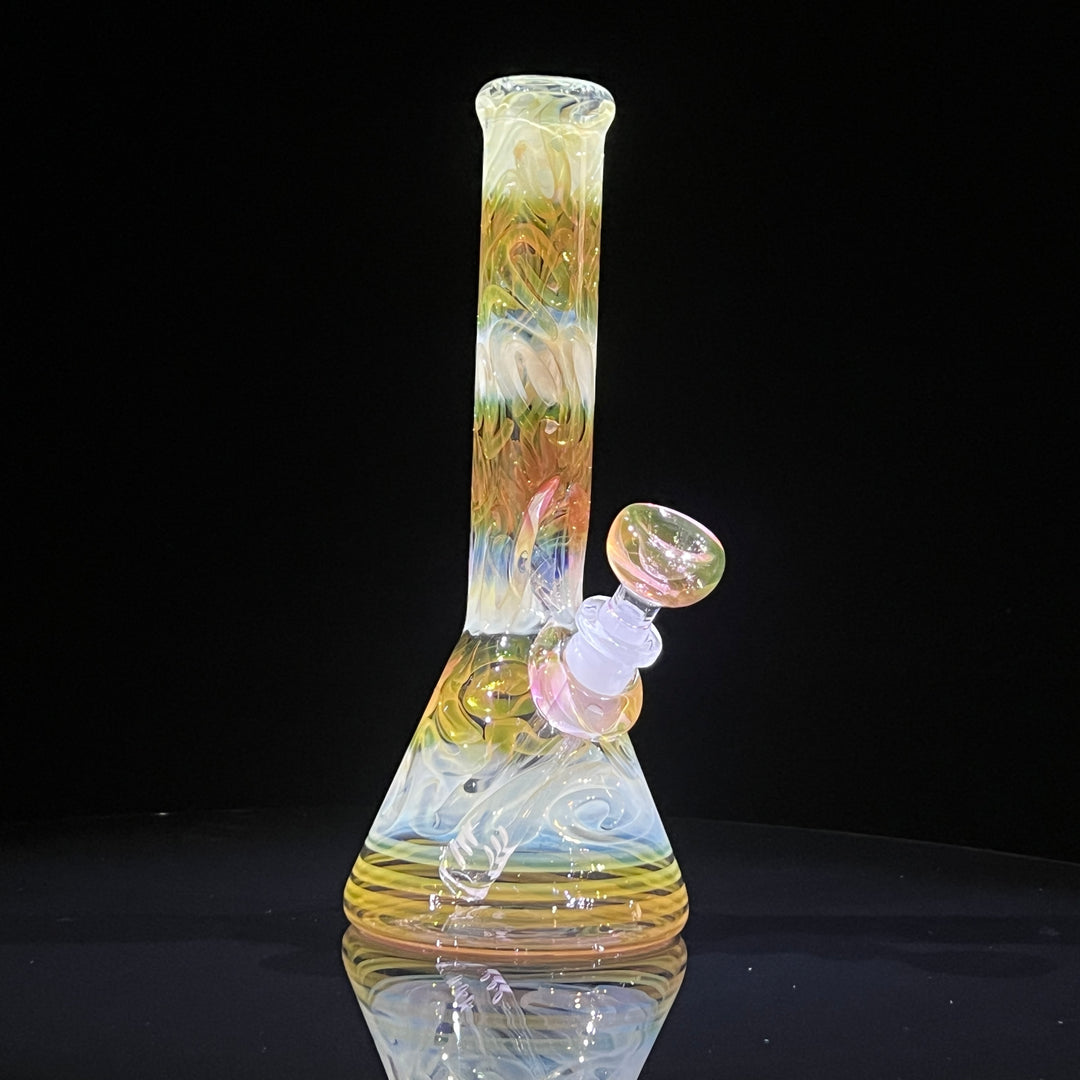 9" Fumed Squiggle Beaker Bong Glass Pipe Mary Jane's Glass