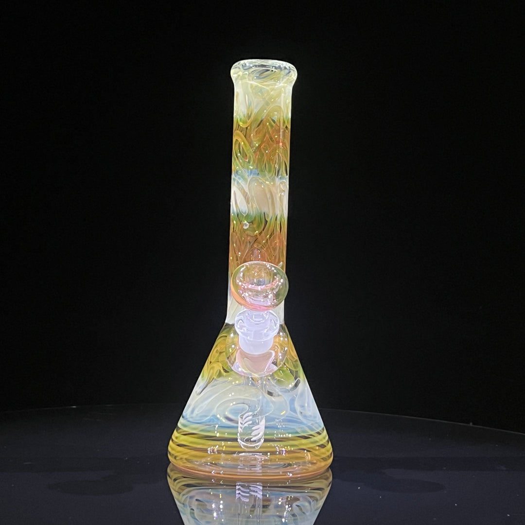 9" Fumed Squiggle Beaker Bong Glass Pipe Mary Jane's Glass