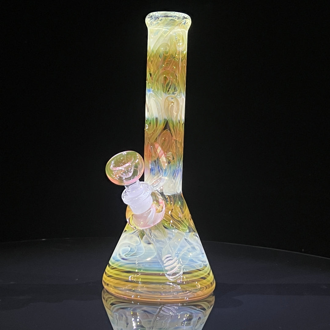 9" Fumed Squiggle Beaker Bong Glass Pipe Mary Jane's Glass