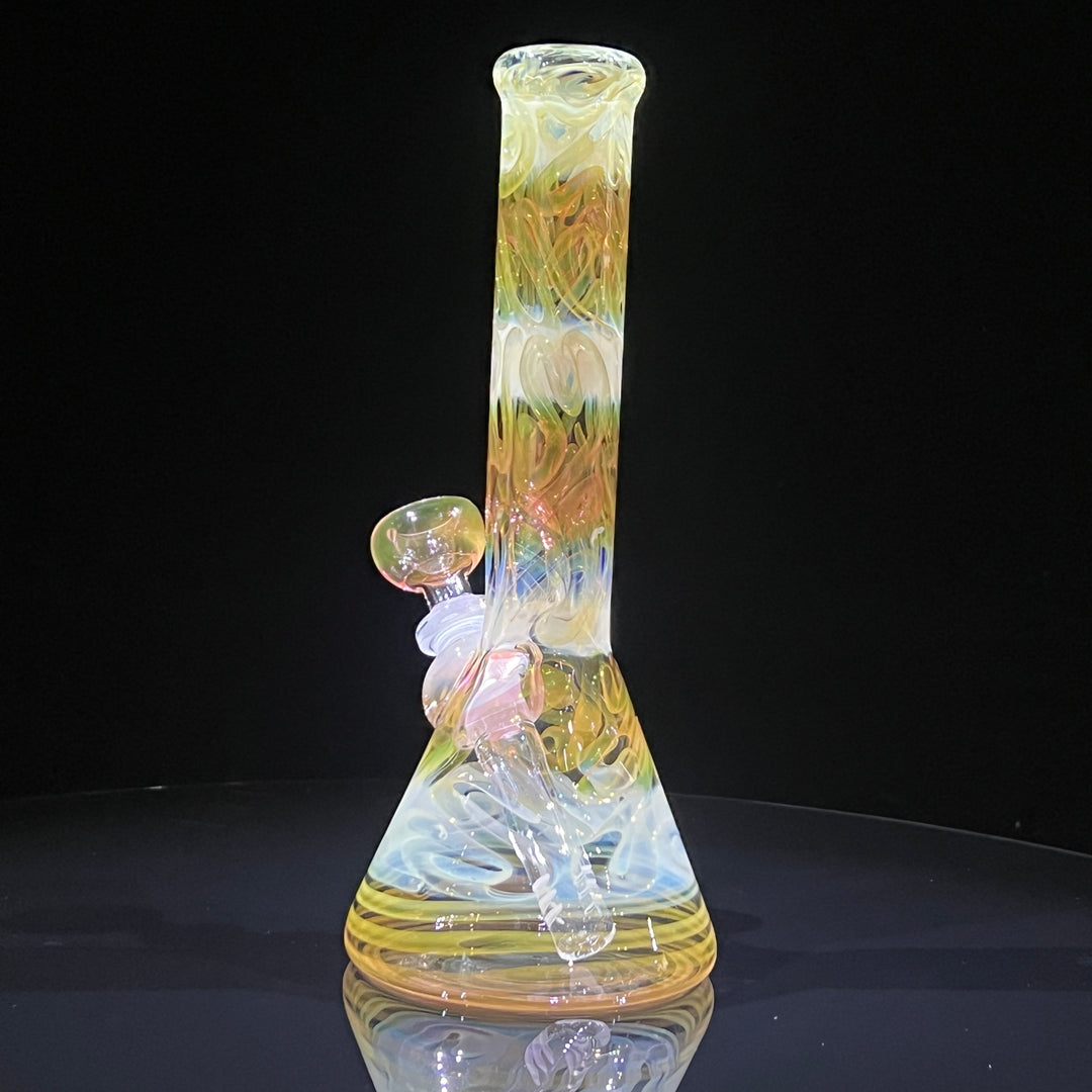 9" Fumed Squiggle Beaker Bong Glass Pipe Mary Jane's Glass