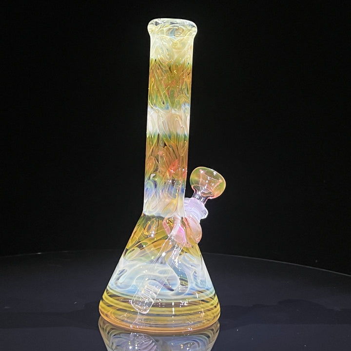 9" Fumed Squiggle Beaker Bong Glass Pipe Mary Jane's Glass