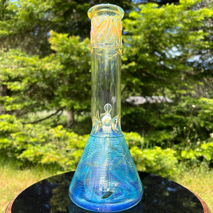 12" Ripple Fume Beaker Bong Glass Pipe TG   