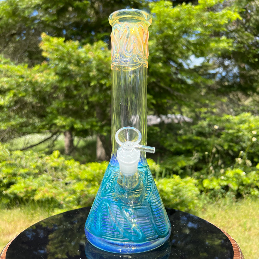 12" Ripple Fume Beaker Bong Glass Pipe TG   