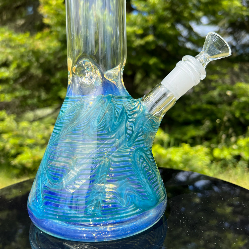 12" Ripple Fume Beaker Bong Glass Pipe TG   