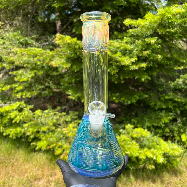 12" Ripple Fume Beaker Bong Glass Pipe TG   