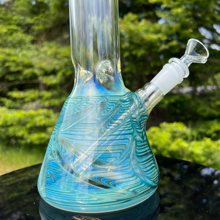 12" Ripple Fume Beaker Bong Glass Pipe TG   