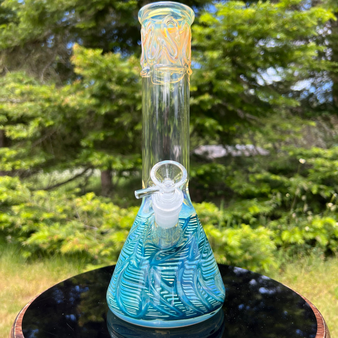 12" Ripple Fume Beaker Bong Glass Pipe TG   