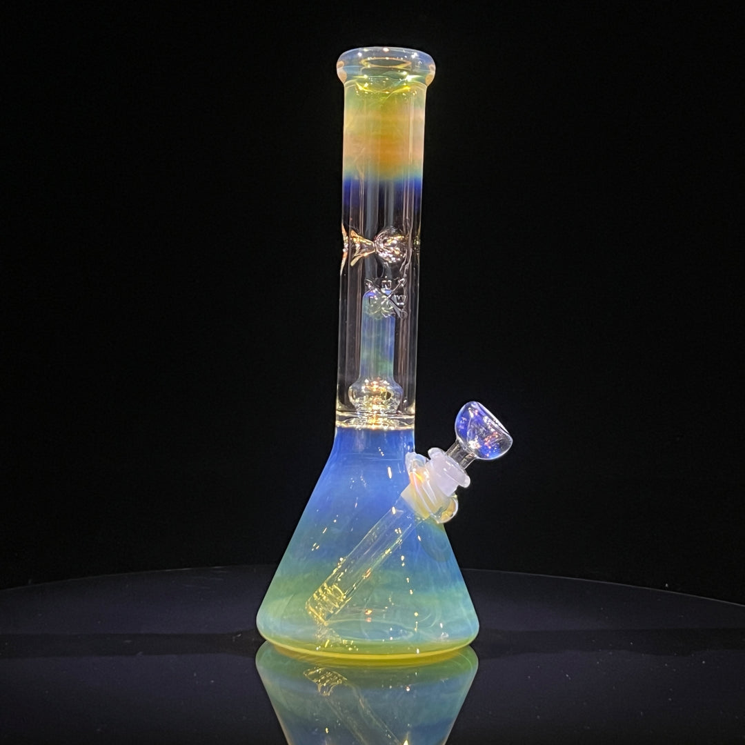 11" Fumed Perc Beaker Bong Glass Pipe Mary Jane's Glass