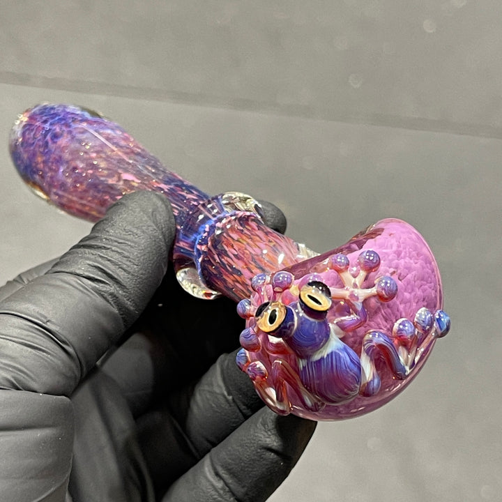 Purple Magic Frog Spoon Glass Pipe Beezy Glass   