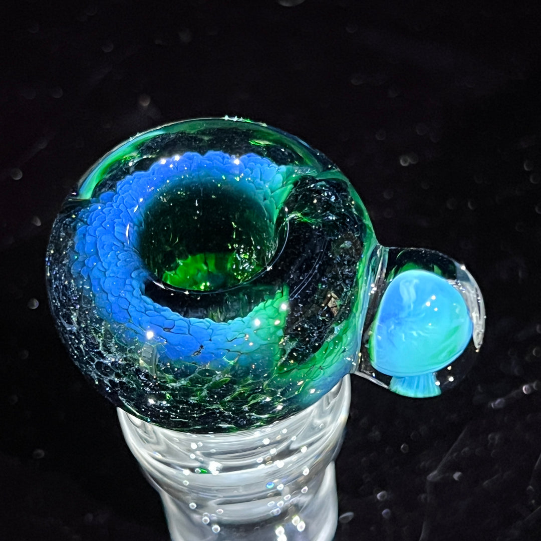 14 mm Exp Green Mushroom PullSlide Accessory Beezy Glass   