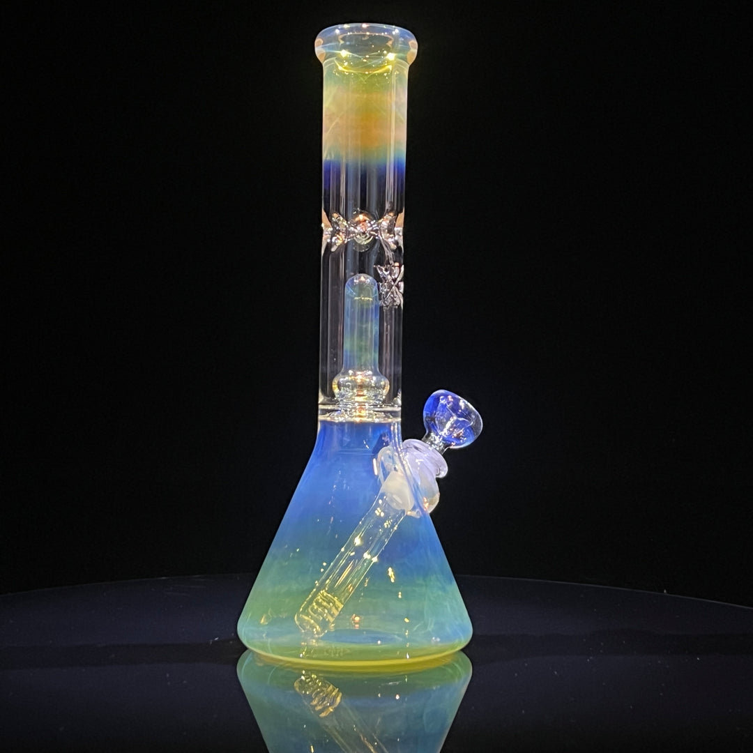 11" Fumed Perc Beaker Bong Glass Pipe Mary Jane's Glass