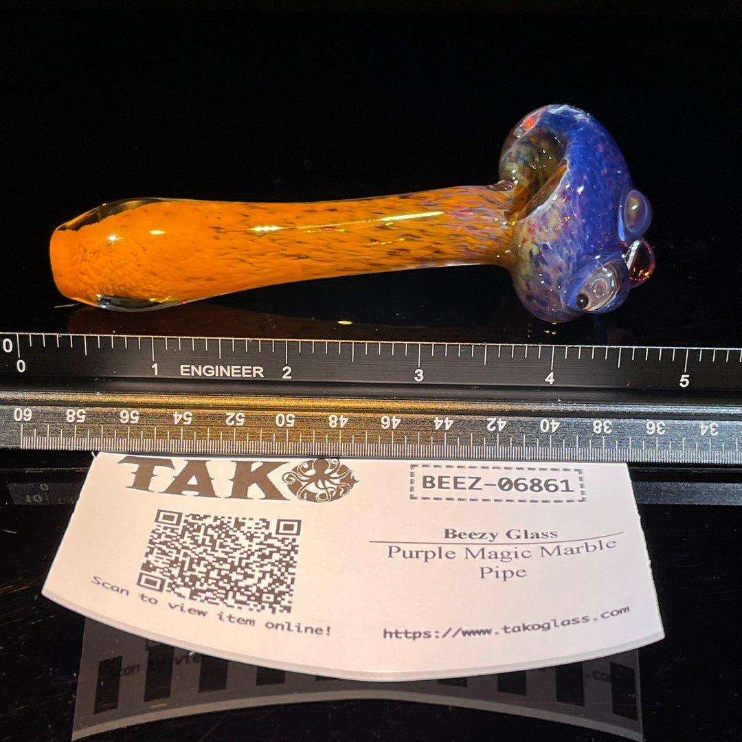 Purple Magic Marble Pipe Glass Pipe Beezy Glass   