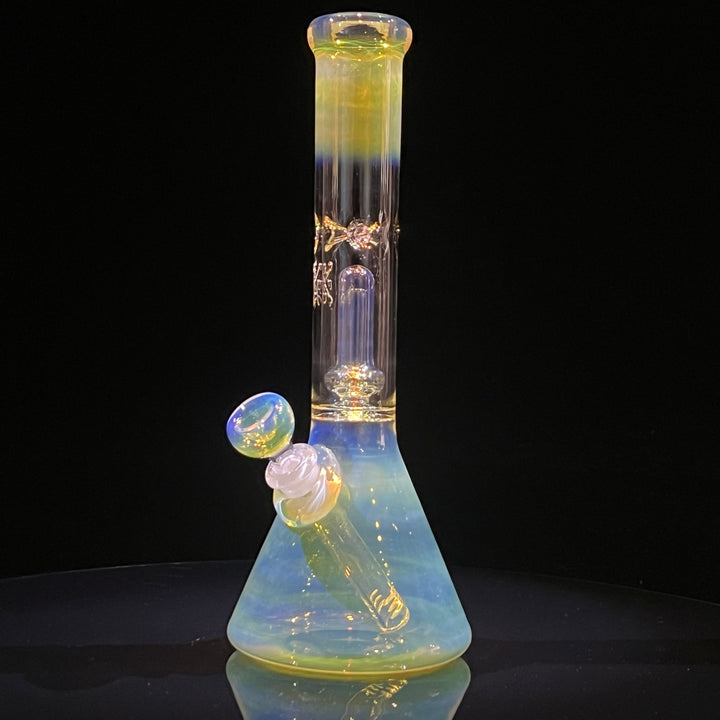 11" Fumed Perc Beaker Bong Glass Pipe Mary Jane's Glass