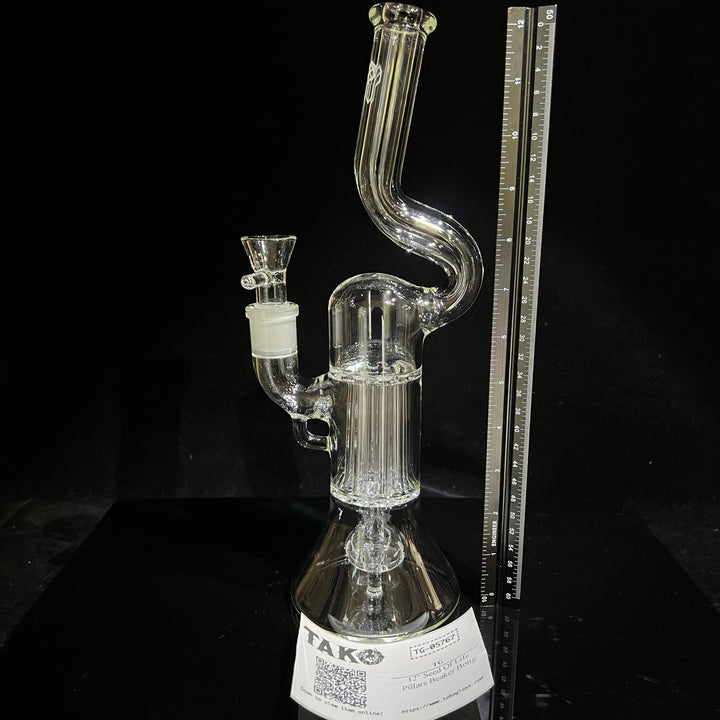 12" Seed Of Life Pillars Beaker Bong Glass Pipe TG   