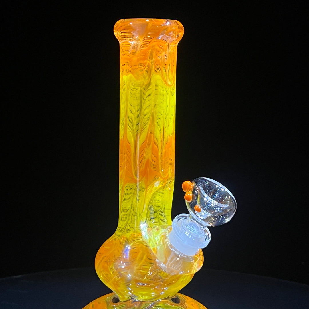 9" Orange Koi Double Bubble Bong Glass Pipe Mary Jane's Glass