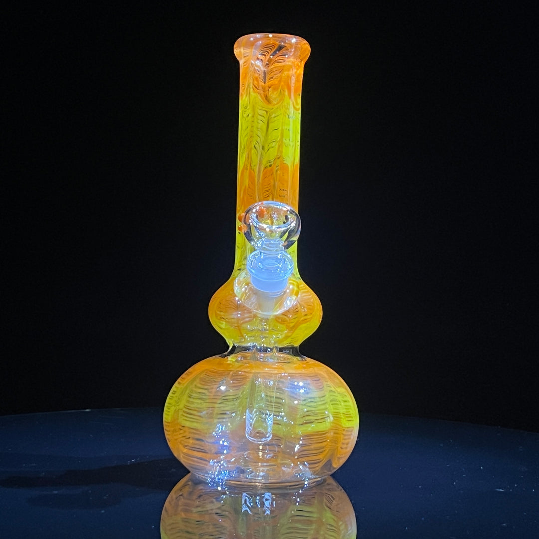 9" Orange Koi Double Bubble Bong Glass Pipe Mary Jane's Glass