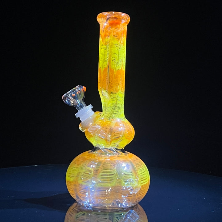 9" Orange Koi Double Bubble Bong Glass Pipe Mary Jane's Glass