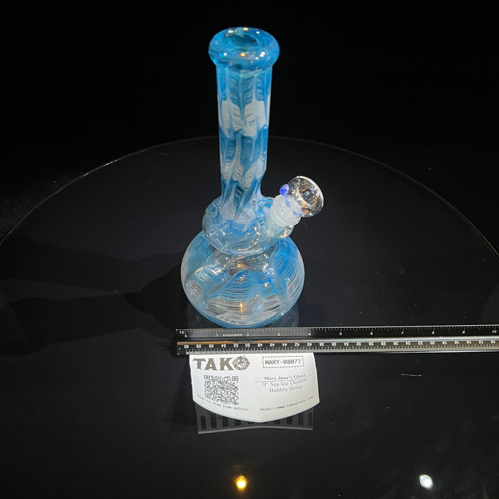 9" Sea Ice Double Bubble Bong Glass Pipe Mary Jane's Glass