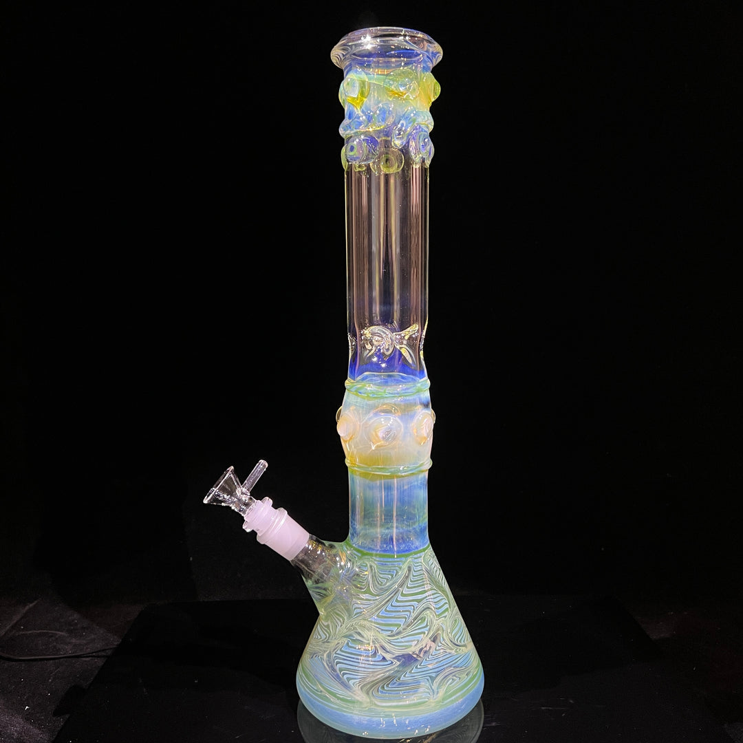 50x5 16" Ripple Fume Beaker Bong Glass Pipe TG   