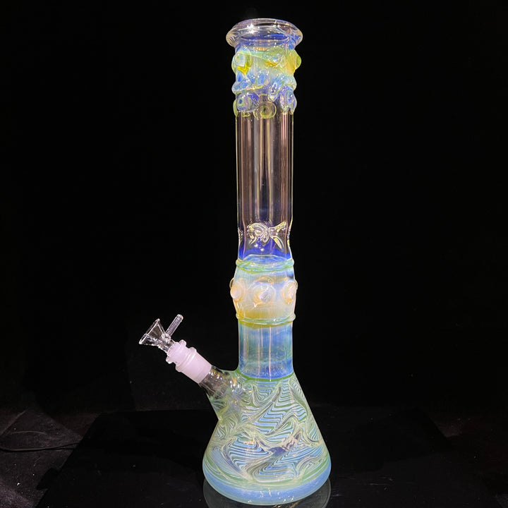 50x5 16" Ripple Fume Beaker Bong Glass Pipe TG   