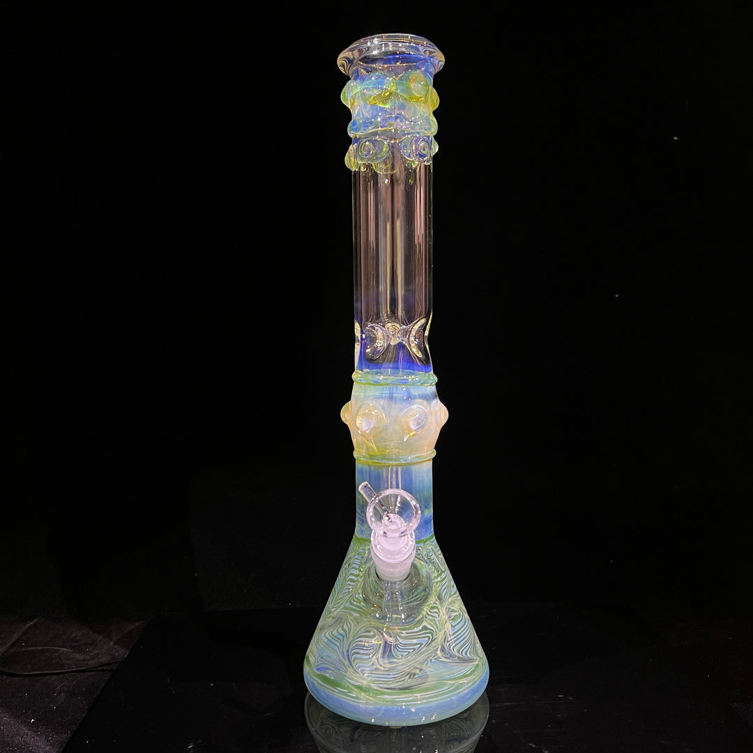 50x5 16" Ripple Fume Beaker Bong Glass Pipe TG   