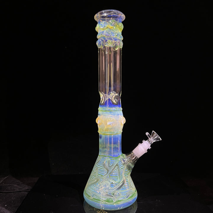 50x5 16" Ripple Fume Beaker Bong Glass Pipe TG   