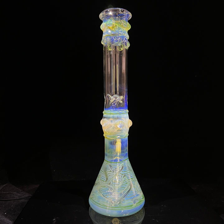 50x5 16" Ripple Fume Beaker Bong Glass Pipe TG   