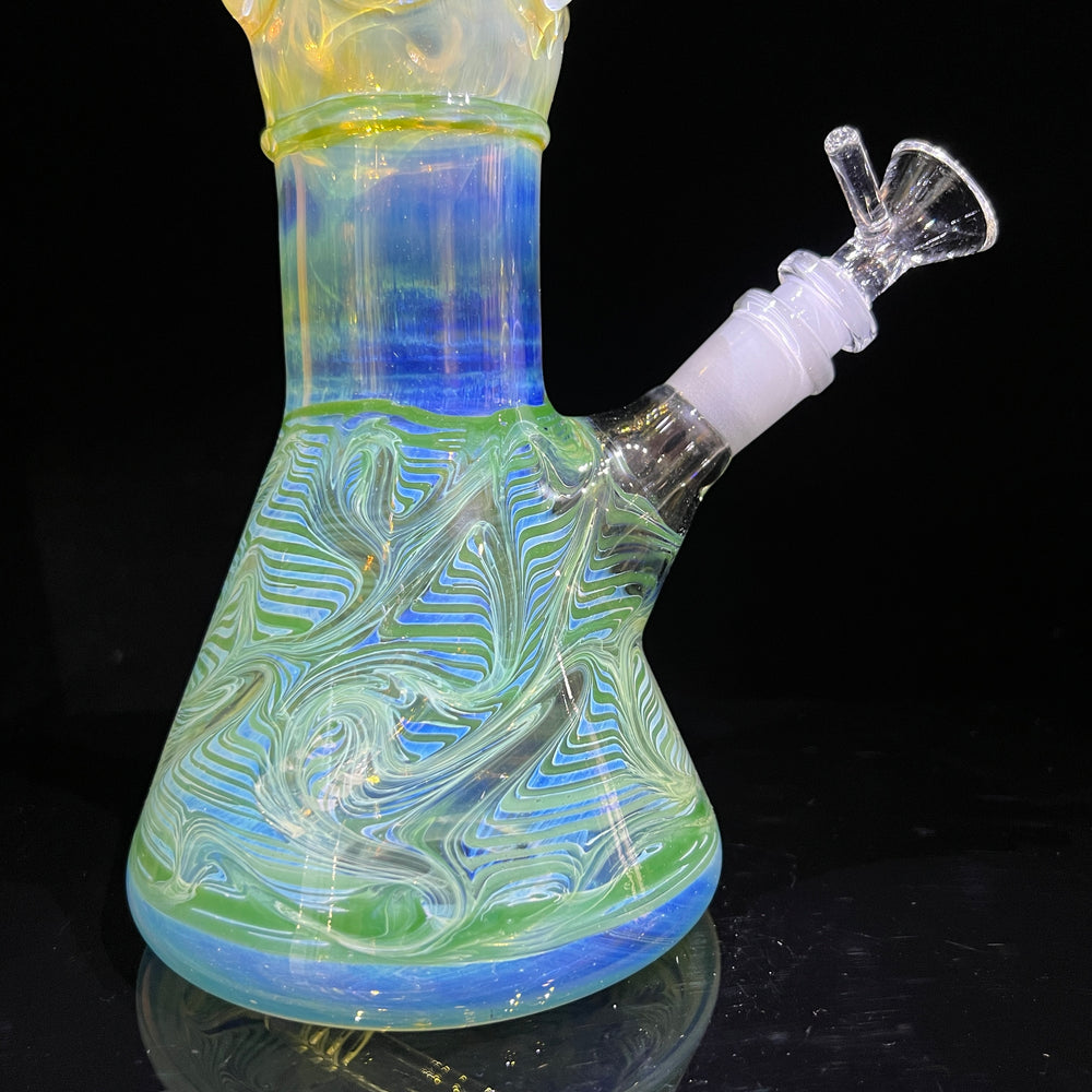 50x5 16" Ripple Fume Beaker Bong Glass Pipe TG   