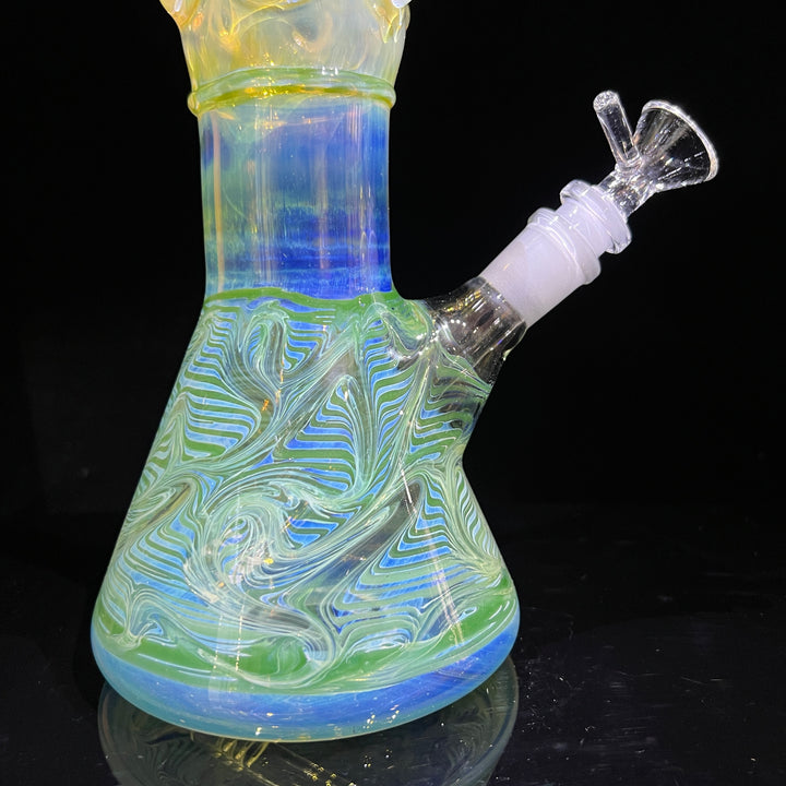 50x5 16" Ripple Fume Beaker Bong Glass Pipe TG   