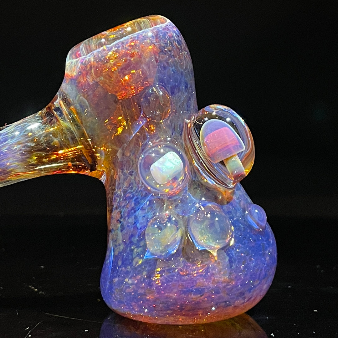 Purple Mushroom Opal Bubbler Glass Pipe Beezy Glass   