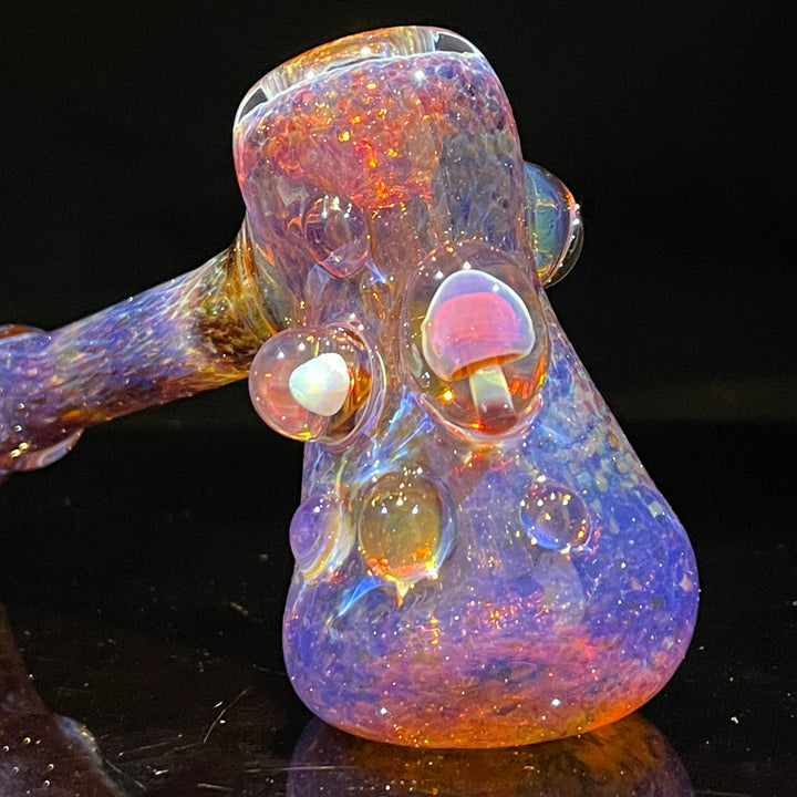 Purple Mushroom Opal Bubbler Glass Pipe Beezy Glass   